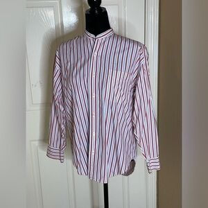Women's Vintage Ralph Lauren Polo White Blue Red Striped Shirt Size 8​​​​​​​​​​​